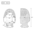 Outdoor Swivel Chair With Cushions, Rattan Egg Patio Chair With Rocking Function For Balcony, Poolside And Garden Natural Wicker Beige Cushion Natural Beige Wicker