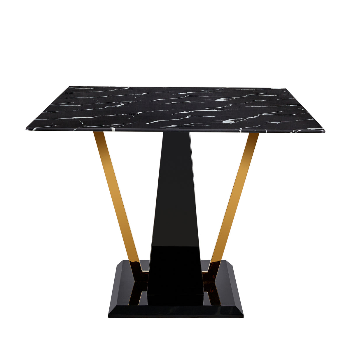 Modern Minimalist And Luxurious Black Imitation Marble Texture Dining Table Rectangular Office Desk.Game Desk .Desk.For Dining Room, Living Room, Terrace, Kitchen F 907 Black Mdf Glass