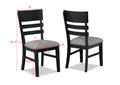 2Pc Black Finish Side Chair Gray Fabric Upholstery Seat Ladder Back Contemporary Transitional Style Dining Room Wooden Furniture Black Contemporary,Transitional Side Chair Wood