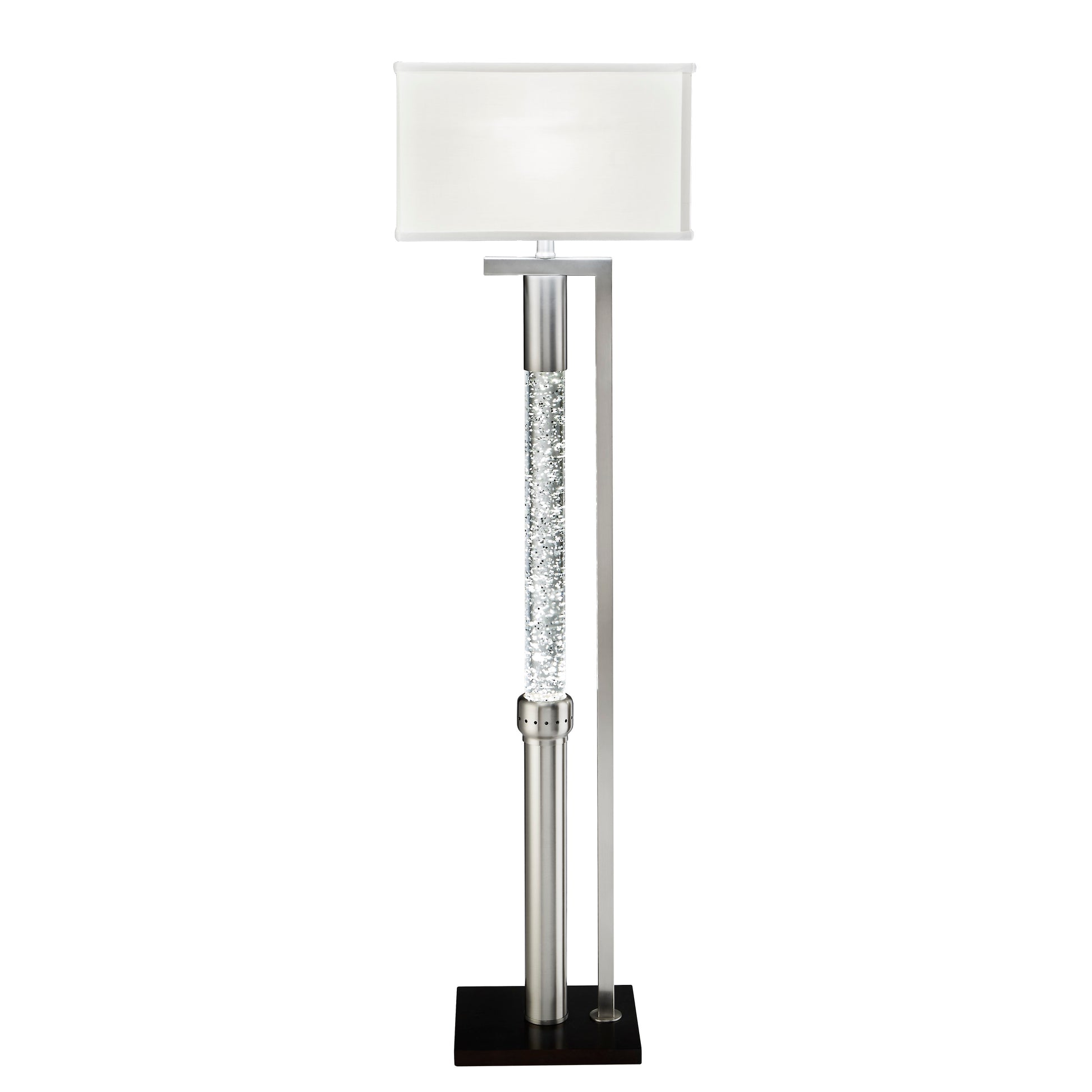 Luxurious Water Dancing Light Floor Lamp 1Pc Satin Nickel Finish Metal Sparkling Decorative Designer Lamp Living Room Lamp Nickel Table&Floor Lamps Luxury,Modern,Ultra Modern Metal