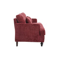 Coolmore Mid Century Modern Chenille Fabric Loveseat Sofa, 2 Seat Upholstered Loveseat Sofa Modern Couch For Living Room,Brown Wood Feet Sofa For Bedroom, Reading Wine Red Chenille Wine Red Chenille 2 Seat