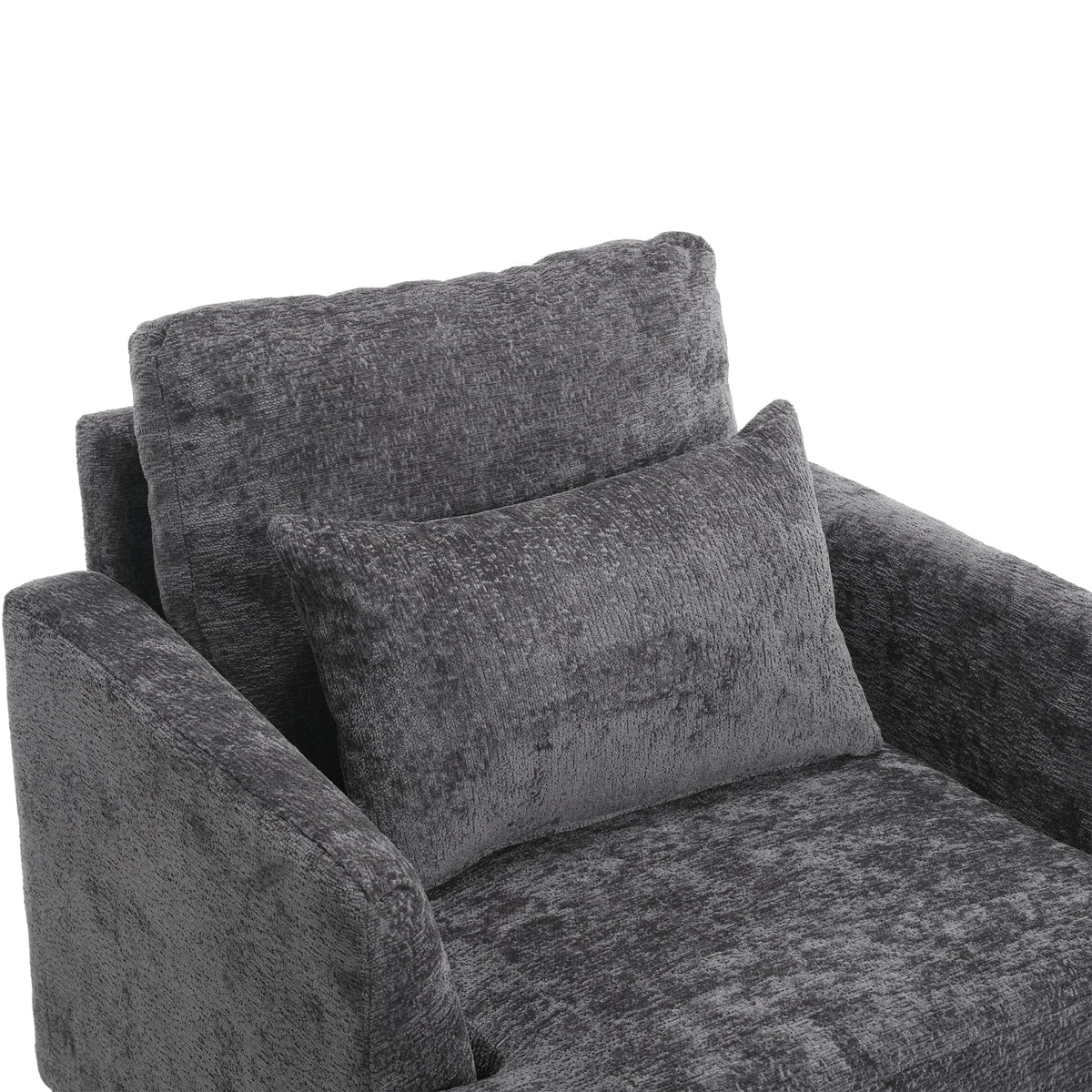 Coolmore Wood Frame Armchair, Modern Accent Chair Lounge Chair For Living Room,Tufted Club Chair, Mid Century Modern Arm Chairs With Studded, Solid Wood Frame, For Bedroom, Reading Gray Chenille Gray Chenille 1 Seat