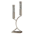 Luxurious Table Lamp 1Pc Satin Nickel Finish Metal Sparkling Decorative Designer Home Decor Table Lamp 2 Water Dancing Lights Nickel Table&Floor Lamps Luxury,Modern,Ultra Modern Metal