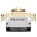 12V Kids Ride On Truck Car W Parents Control, Licensed Chevrolet 3100 Pickup,Electric Car For Kid,Vintage Modeling,3 Speeds,Led Lights,Bluetooth,Usb,High Power Up To 3.11 Mph,Age 3 White Polypropylene
