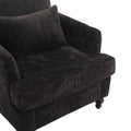 Coolmore Wood Frame Armchair, Modern Accent Chair Lounge Chair For Living Room,Tufted Club Chair, Mid Century Modern Arm Chairs With Studded, Solid Wood Frame, For Bedroom, Reading Black Chenille Black Chenille