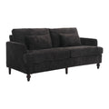 Coolmore Mid Century Modern Chenille Fabric Loveseat Sofa, 2 Seat Upholstered Loveseat Sofa Modern Couch For Living Room,Brown Wood Feet Sofa For Bedroom, Reading Black Chenille Black Chenille 2 Seat