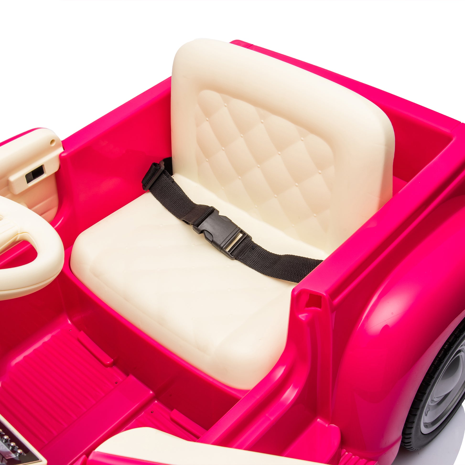 12V Kids Ride On Truck Car W Parents Control, Licensed Chevrolet 3100 Pickup,Electric Car For Kid,Vintage Modeling,3 Speeds,Led Lights,Bluetooth,Usb,High Power Up To 3.11 Mph,Age 3 Pink Polypropylene
