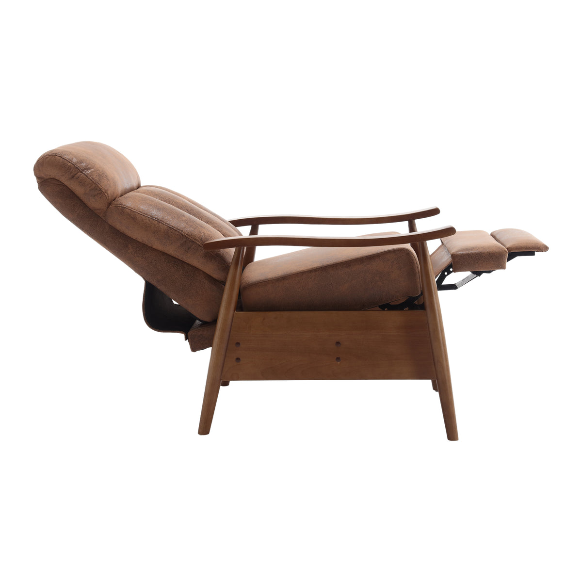 Coolmore Wood Frame Armchair, Modern Accent Chair Lounge Chair For Living Room Coffee Microsuede