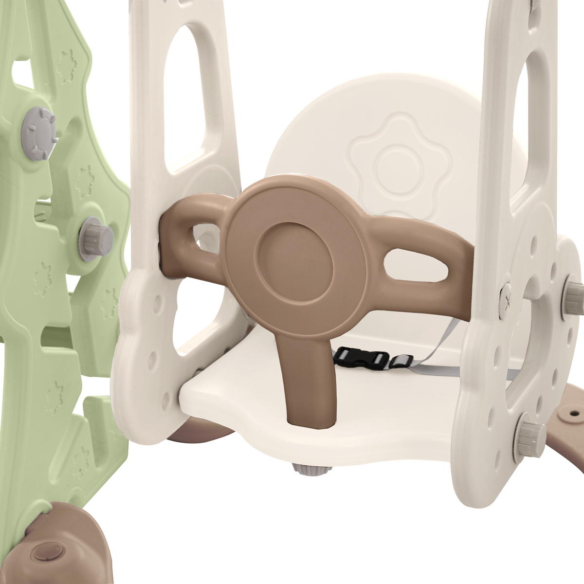 Toddler Slide And Swing Set 3 In 1, Kids Playground Climber Swing Playset With Basketball Hoops Freestanding Combination Indoor & Outdoor Green Hdpe