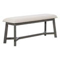 6 Piece Retro Farmhouse Style Dining Set, Rectangular Table And 4 Upholstered Chairs With Rattan And Bench For Dining Room And Kitchen Gray Gray Solid Wood Mdf