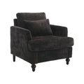 Coolmore Wood Frame Armchair, Modern Accent Chair Lounge Chair For Living Room,Tufted Club Chair, Mid Century Modern Arm Chairs With Studded, Solid Wood Frame, For Bedroom, Reading Black Chenille Black Chenille