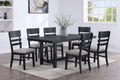 2Pc Black Finish Side Chair Gray Fabric Upholstery Seat Ladder Back Contemporary Transitional Style Dining Room Wooden Furniture Black Contemporary,Transitional Side Chair Wood