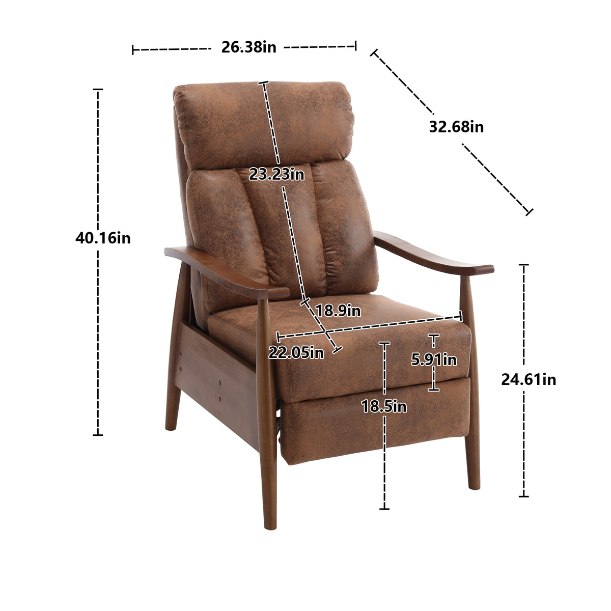 Coolmore Wood Frame Armchair, Modern Accent Chair Lounge Chair For Living Room Coffee Microsuede
