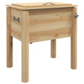 Outsunny Wooden Patio Cooler, 54Qt. Outdoor Beverage Cooler With Bottle Opener And 3 Handles For Backyard Deck Poolside Party, Natural Natural Steel