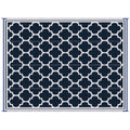 Outsunny Reversible Outdoor Rug Carpet, 9' X 18' Waterproof Plastic Straw Rug, Portable Rv Camping Rugs With Carry Bag, Large Floor Mat For Backyard, Deck, Picnic, Beach, Blue & White Blue Polypropylene
