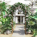 Outsunny 79In Wooden Garden Arbor Arch Trellis With Classic Countryside Style, Pergola Style Roof For Climbing Vines For Ceremony Party Weddings Brown Wood