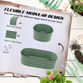 Outsunny 3.4' X 2' X 1' Galvanized Raised Garden Bed Kit, Outdoor Metal Elevated Planter Box With Safety Edging, Easy Diy Stock Tank For Growing Flowers, Herbs & Vegetables, Green Green Steel