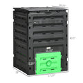 Outsunny Garden Compost Bin, 120 Gallon 450L Garden Composter, Bpa Free, With 80 Vents And 2 Sliding Doors, Lightweight & Sturdy, Fast Creation Of Fertile Soil, Black Black Polypropylene