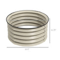 Outsunny Galvanized Raised Garden Bed Set Of 2, Planters For Outdoor Plants With Safety Edging, Easy To Assemble Stock Tanks For Growing Flowers, Herbs And Vegetables, Cream White White Steel