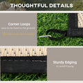 Outsunny Reversible Outdoor Rug, 9' X 18' Waterproof Plastic Straw Floor Mat, Portable Rv Camping Carpet, Large Floor Mat For Backyard, Deck, Picnic, Beach, Black & Beige Black Plastic