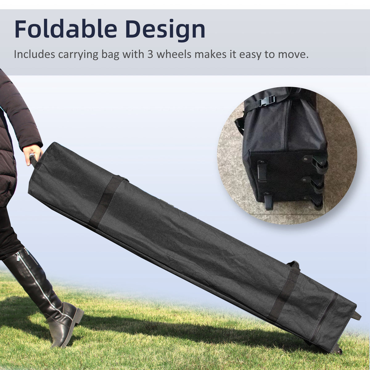 Outsunny 10' X 20' Pop Up Canopy Tent, Instant Sun Shelter With 3 Level Adjustable Height, Easy Up Outdoor Tent For Parties With Wheeled Carry Bag For Garden, Patio, Dark Blue Dark Blue Steel