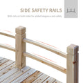 Outsunny Fir Wood Garden Bridge Arc Walkway With Side Railings For Backyards, Gardens, And Streams, Natural Wood, 60