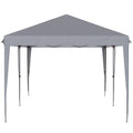 Outsunny 10' X 20' Pop Up Canopy Tent, Heavy Duty Tents For Parties, Outdoor Instant Gazebo Sun Shade Shelter With Carry Bag, For Catering, Events, Wedding, Backyard Bbq, Gray Gray Steel