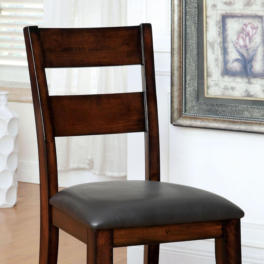 Dark Cherry Finish Solid Wood Transitional Style Kitchen Set Of 2Pcs Dining Chairs Bold & Sturdy Design Chairs Dining Room Furniture Paddedseats Cherry Brown Dining Room Contemporary,Industrial Side Chair Ladder Back Set Of 2 Solid Wood