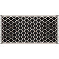 Outsunny Reversible Outdoor Rug, 9' X 18' Waterproof Plastic Straw Floor Mat, Portable Rv Camping Carpet, Large Floor Mat For Backyard, Deck, Picnic, Beach, Black & Beige Black Plastic