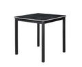 5 Piece Counter Height Table Set, Wooden Kitchen Table Set With Square Table And 4 Upholstered Chairs, Counter Height Dining Table With Crystal Decoration And Chair Set For Kitchen, Dining Room,Black Black Seats 4 Dining Room 4 Leg Square Dining Table