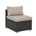 Patio Furniture Sets Yes Dark Gray Seats 6 Pe Rattan Iron Waterproof Fabric