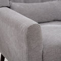 Modern Accent Chair,Chenille Arm Chairs For Living Room,Upholstered Mordern Armchair,Comfy Soft Padded Lounge Chair In Small Space, Bedroom, W Pillow, Solid Wood Leg Gray Grey Light Brown Primary Living Space Modern Rubberwood Foam Chenille