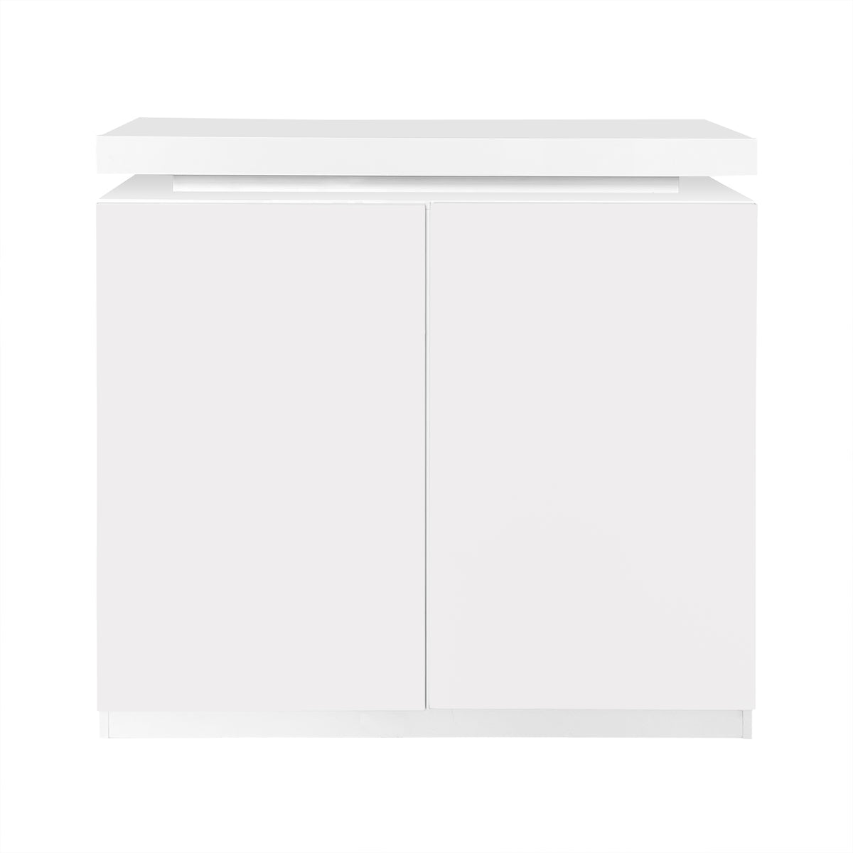 Large Spaces Shoe Cabinet High Glossy White Color With Led Light Have Moveable Shelves White Particle Board