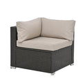 Patio Furniture Sets Yes Dark Gray Seats 6 Pe Rattan Iron Waterproof Fabric