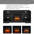 Tv Stand Electric Fireplace Tv Stand With Glass Shelves, 3D Fireplace Tv Stand With Led Lights Wood With Usb Charging Outlet Modern Television Table Center For Tv Up To 32 62