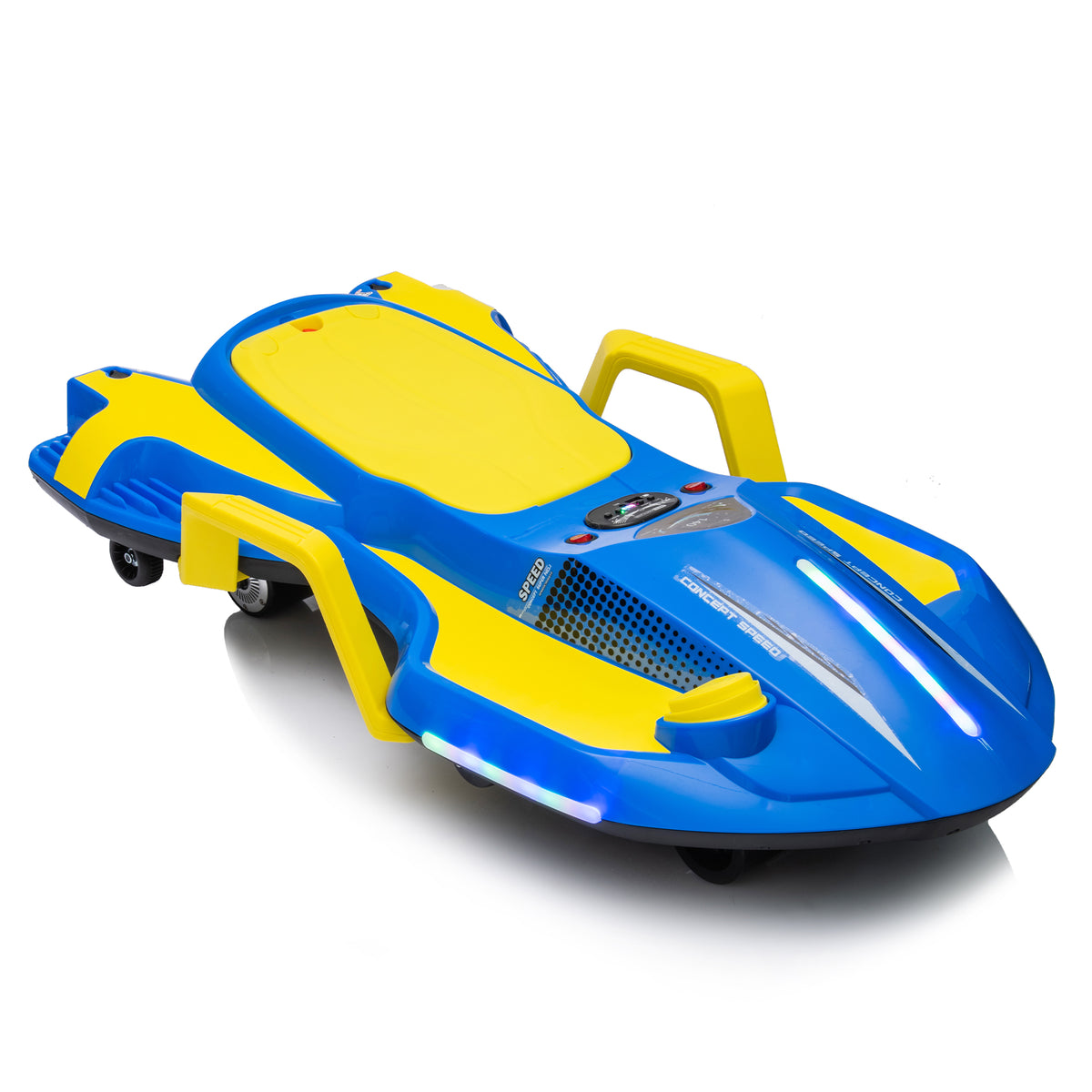 24V Kids Ride On Electric Scooter W Helmet Knee Pads,24V Ride On Toy For Kids,Spray Function,2Wd 400W Wheel Hub Motor,5.59 6.84Mph,Gravity Steering,Use For 1 2 Hours,Exercise Your Child Age 6 . Blue Polypropylene