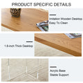 A Modern Minimalist Wooden Table With Acrylic Legs And Rectangular Tables. Computer Desk. Dining Table. Suitable For Restaurants, Living Rooms, And Kitchens. F 1298 Wood Mdf