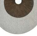 Kim 14 Inch Round Sandstone Wall Art, Ribbed, Brown, White Black White Stone