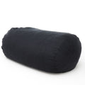 Lara 6.5 Foot Suede Cylindrical Bean Bag, Black Black Microfiber