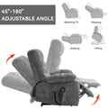 Lift Recliner Chair Heat Massage Dual Motor Infinite Position Up To 350 Lbs Large Electric Power Lift Recliners With Power Remote, Medium Firm And Heavy Duty, Grey White Metal Primary Living Space