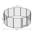 12 Panels Heavy Duty Metal Playpen With Door,39.37