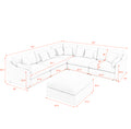 6 Seats Modular L Shaped Sectional Sofa With Ottoman,10 Pillows, Oversized Upholstered Couch W Removabled Down Filled Seat Cushion For Living Room, Chenille Black Black Chenille Wood Primary Living Space Soft Pillow Back Eucalyptus Square Arms Foam