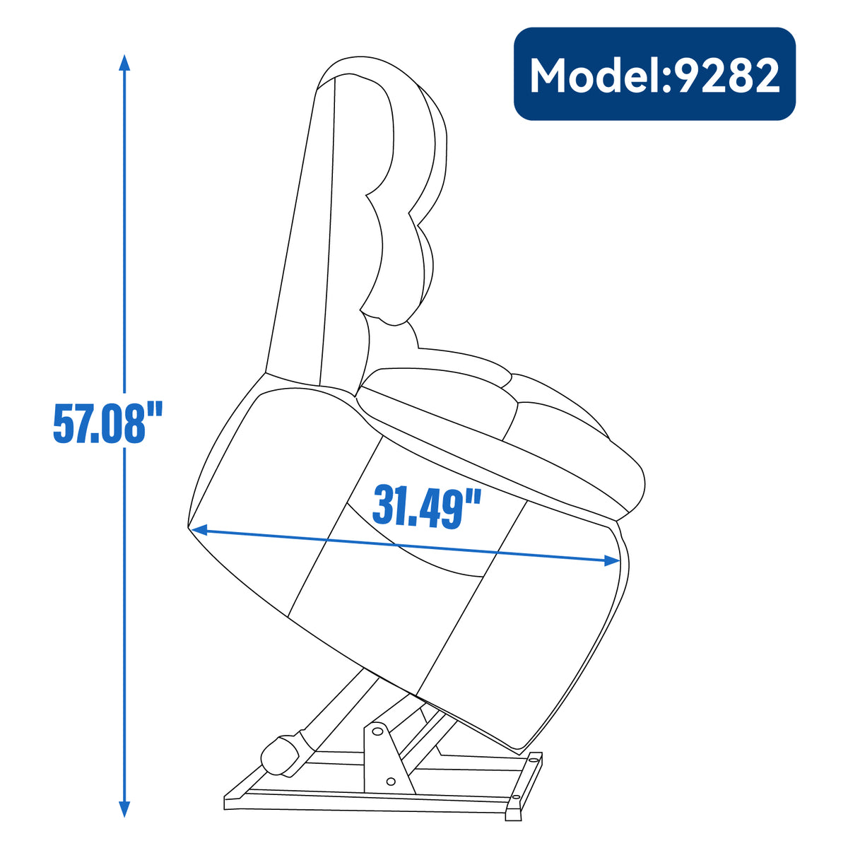 Lift Recliner Chair Heat Massage Dual Motor Infinite Position Up To 350 Lbs Large Electric Power Lift Recliners With Power Remote, Medium Firm And Heavy Duty, Grey White Metal Primary Living Space