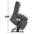 Lift Recliner Chair Heat Massage Dual Motor Infinite Position Up To 350 Lbs Large Electric Power Lift Recliners With Power Remote, Medium Firm And Heavy Duty, Grey White Metal Primary Living Space