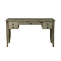 Joshua Creek 54 Inch Writing Desk, No Assembly Required, Barnwood Finish Brown Brown Keyboard Tray Writting Desk Office Lodge,Rustic Freestanding Alder Rectangular Drawers Desk Wood