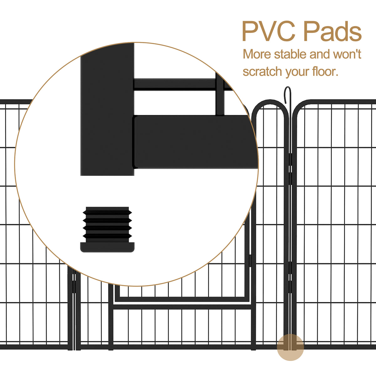 16 Panels Heavy Duty Metal Playpen With Door,39.37"H Dog Fence Pet Exercise Pen For Outdoor Black Metal