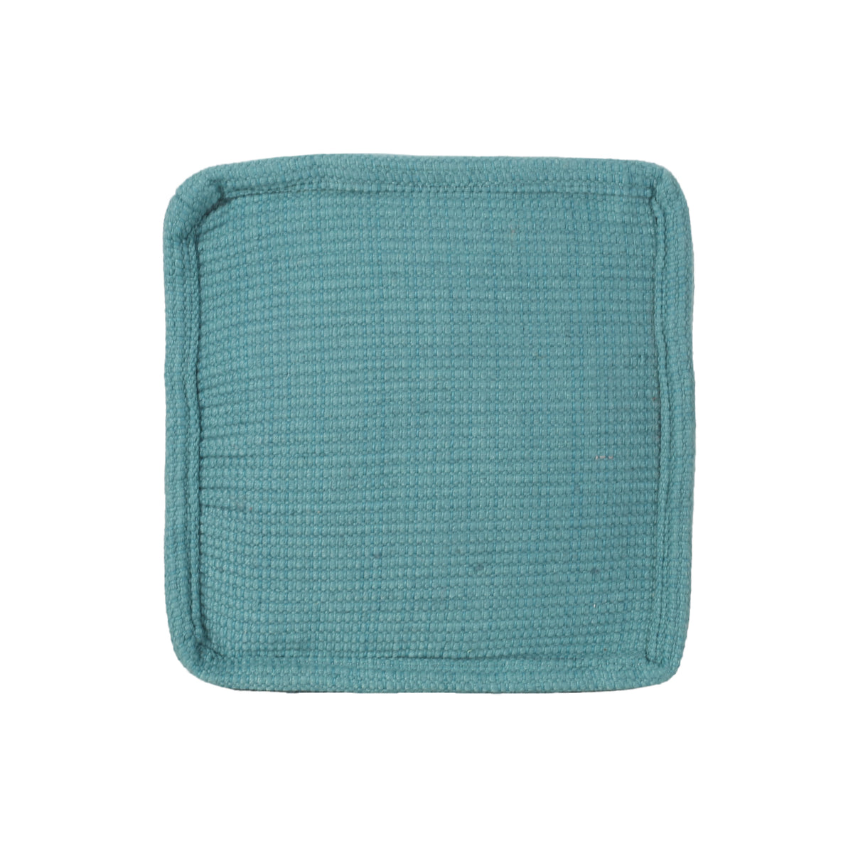 Hansolo Yarn Square Pouf, Teal Teal Cotton