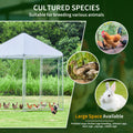 Large Metal Chicken Coop Hexagonal, Steel Wire Dipped Plastic Mesh, Oxford Cloth Silver Plated Waterproof And Uv Resistant, Ducks, Rabbits, Sheep And Birds Outdoor House. 9.2*8.1Ft Silver Metal