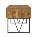 4 Drawer Writing Desk In Antique Nutmeg And Black Brown Writting Desk Rectangular Particle Board Mdf