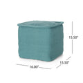 Hansolo Yarn Square Pouf, Teal Teal Cotton